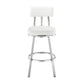 Poni 30 Inch Swivel Barstool Chair Cushioned Seating White Faux Leather By Casagear Home BM313641