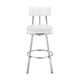 Poni 30 Inch Swivel Barstool Chair Cushioned Seating White Faux Leather By Casagear Home BM313641