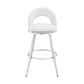 Visy 26 Inch Swivel Counter Stool Chair Round Back White Faux Leather By Casagear Home BM313644