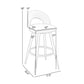 Visy 30 Inch Swivel Barstool Chair Round Open Back White Faux Leather By Casagear Home BM313647