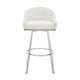 Dalza 30 Inch Swivel Barstool Chair Open Back Soft White Faux Leather By Casagear Home BM313648