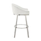 Dalza 30 Inch Swivel Barstool Chair Open Back Soft White Faux Leather By Casagear Home BM313648