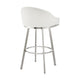 Dalza 30 Inch Swivel Barstool Chair Open Back Soft White Faux Leather By Casagear Home BM313648