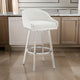 Dalza 30 Inch Swivel Barstool Chair, Open Back, Soft White Faux Leather By Casagear Home