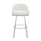 Dalza 26 Inch Swivel Counter Stool Chair Cushioned White Faux Leather By Casagear Home BM313651