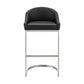 Holo 26 Inch Counter Stool Chair Metal Cantilever Base Black Faux Leather By Casagear Home BM313656