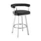 Weni 30 Inch Swivel Barstool Chair Barrel Open Back Black Steel Frame By Casagear Home BM313661