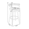 Weni 30 Inch Swivel Barstool Chair Barrel Open Back Light Gray Steel By Casagear Home BM313662