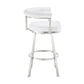 Weni 30 Inch Swivel Barstool Chair Barrel Open Back White Steel Frame By Casagear Home BM313663