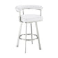 Weni 30 Inch Swivel Barstool Chair Barrel Open Back White Steel Frame By Casagear Home BM313663