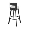 Ami 26 Inch Swivel Counter Stool Chair Gray Faux Leather Black Metal By Casagear Home BM313664