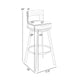 Ami 26 Inch Swivel Counter Stool Chair White Faux Leather Stainless Steel By Casagear Home BM313669