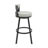 Ami 30 Inch Swivel Barstool Chair Gray Faux Leather Black Iron Frame By Casagear Home BM313670