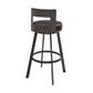 Ami 30 Inch Swivel Barstool Chair Curved Open Back Brown Faux Leather By Casagear Home BM313671