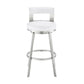 Ami 30 Inch Swivel Barstool Chair White Faux Leather Stainless Steel By Casagear Home BM313675