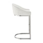 Holo 30 Inch Barstool Chair L Shaped Cantilever Base White Faux Leather By Casagear Home BM313678