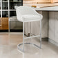 Holo 30 Inch Barstool Chair, L Shaped Cantilever Base, White Faux Leather By Casagear Home