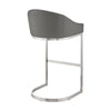 Holo 30 Inch Barstool Chair, L Shaped Cantilever Base, Gray Faux Leather By Casagear Home