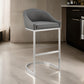 Holo 30 Inch Barstool Chair L Shaped Cantilever Base Gray Faux Leather By Casagear Home BM313679