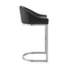 Holo 30 Inch Barstool Chair L Shaped Cantilever Base Black Faux Leather By Casagear Home BM313680