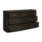 Pagi 64 Inch Dresser 7 Drawer Dark Bronze Bar Handles Dark Gray Finish By Casagear Home BM314215