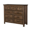 Reva 50 Inch Dresser 9 Drawers Black Metal Light Brown Solid Wood By Casagear Home BM314218