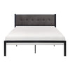 Sam Queen Platform Bed Polyester Upholstered Tufted Headboard Black Metal By Casagear Home BM314221