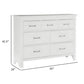 Candy 55 Inch Dresser 7 Drawers Nickel Bar Handles White Solid Wood By Casagear Home BM314232