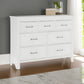 Candy 55 Inch Dresser 7 Drawers Nickel Bar Handles White Solid Wood By Casagear Home BM314232