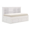 Eso Twin Lounge Bed with Storage Shelf Cabinet USB Port White Birch By Casagear Home BM314235