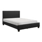 Renz Queen Size Platform Bed Black Faux Leather Upholstery Wood Frame By Casagear Home BM314241