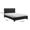 Renz Queen Size Platform Bed Black Faux Leather Upholstery Wood Frame By Casagear Home BM314241