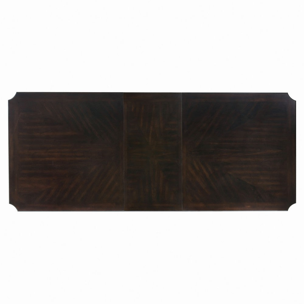 Stoe 76-96" Dining Table, Extendable, Pedestal Base, Brown by Casagear Home