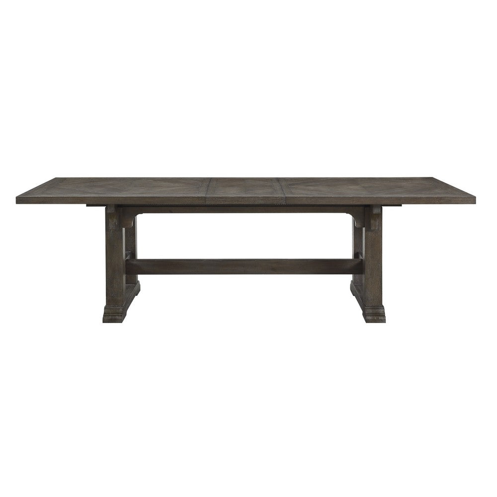 Koa 84-102 Inch Dining Table, Extendable 8 Seater Rectangular, Brown Wood By Casagear Home