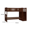 Catherine Twin over Twin Bunk Bed Storage Step Solid Wood Dark Brown By Casagear Home