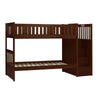 Catherine Twin over Twin Bunk Bed Storage Step Solid Wood Dark Brown By Casagear Home