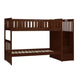 Catherine Twin over Twin Bunk Bed Storage Step Solid Wood Dark Brown By Casagear Home