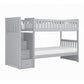 Catherine Twin over Twin Bunk Bed Storage Step Gray Veneer Solid Wood By Casagear Home BM314263