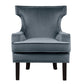 32 Inch Accent Armchair Wingback Design Gray Velvet Silver Nailhead Trim By Casagear Home BM314266