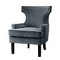 32 Inch Accent Armchair Wingback Design Gray Velvet Silver Nailhead Trim By Casagear Home BM314266