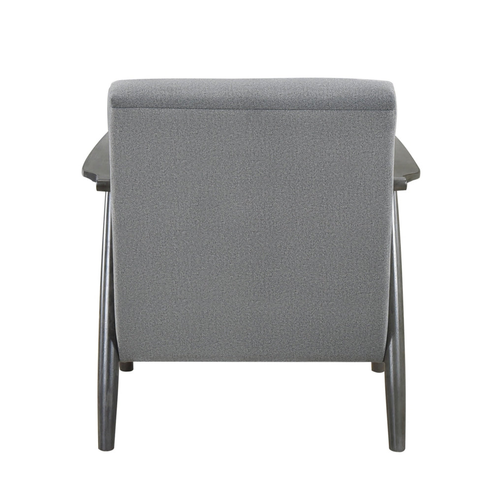 Tira 32 Inch Accent Chair Channel Stitched Gray Velvet Solid Wood Frame By Casagear Home BM314271