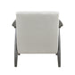 Tira 32 Inch Accent Chair Channel Stitched White Velvet Gray Solid Wood By Casagear Home BM314272