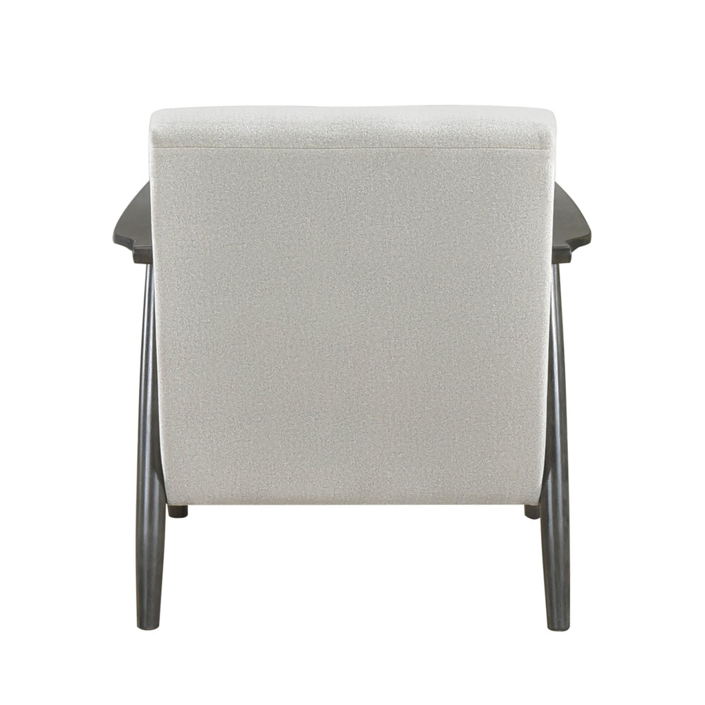 Tira 32 Inch Accent Chair Channel Stitched White Velvet Gray Solid Wood By Casagear Home BM314272