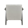 Tira 32 Inch Accent Chair Channel Stitched White Velvet Gray Solid Wood By Casagear Home BM314272