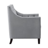 Soma 31 Inch Accent Armchair Button Tufted Gray Velvet Nailhead Trim By Casagear Home BM314275