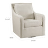 36 Inch Swivel Accent Chair Sloped Track Arms Textured Beige Polyester By Casagear Home BM314278