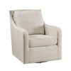 36 Inch Swivel Accent Chair, Sloped Track Arms, Textured Beige Polyester By Casagear Home