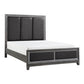 Stacy Queen Bed Gray Faux Leather Upholstered Panels Silver Gray Wood By Casagear Home BM314283