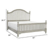 Ugo Queen Bed Slatted Arched Headboard Finial Accents Gray Wood Frame By Casagear Home BM314284