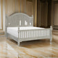 Ugo Queen Bed, Slatted Arched Headboard, Finial Accents, Gray Wood Frame By Casagear Home